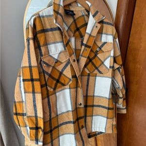 Plaid Button-Up Jacket Shacket